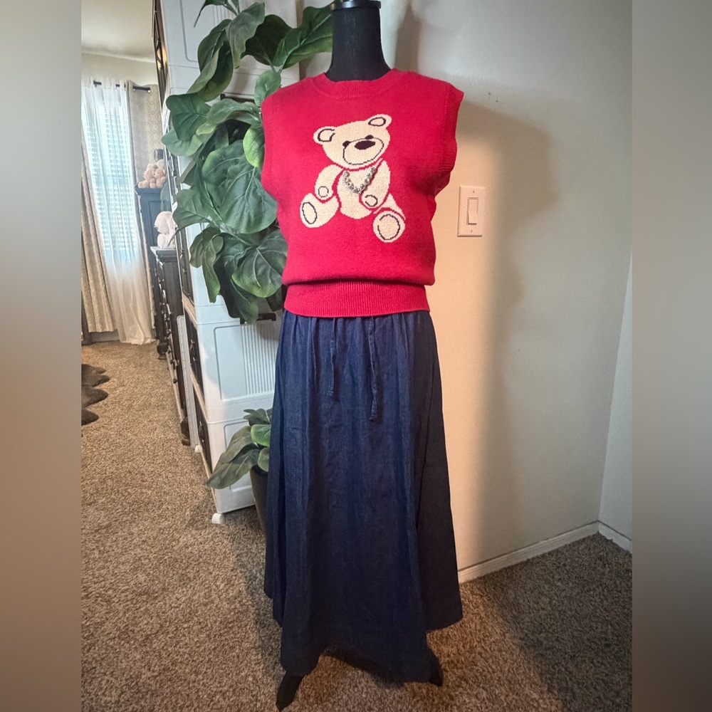 Anthropologie Top| Sweater Set & Denim Maxi Skirt